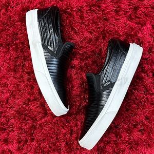 Vans Slip On Authentic Low Top Women’s 8 Leather Waffle Men’s 6.5 Black Sole